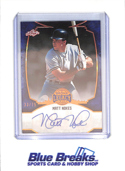 2024 Leaf Bronx Legacy - Matt Nokes - Autograph - 33/75 - New York Yankees - Baseball - #BA-MN1 - drop