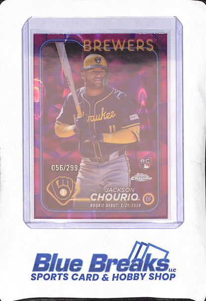 2024 Topps Chrome - Jackson Chourio - Magenta Raywave - Milwaukee Brewers - Baseball - RC - 56/299 - #USC30
