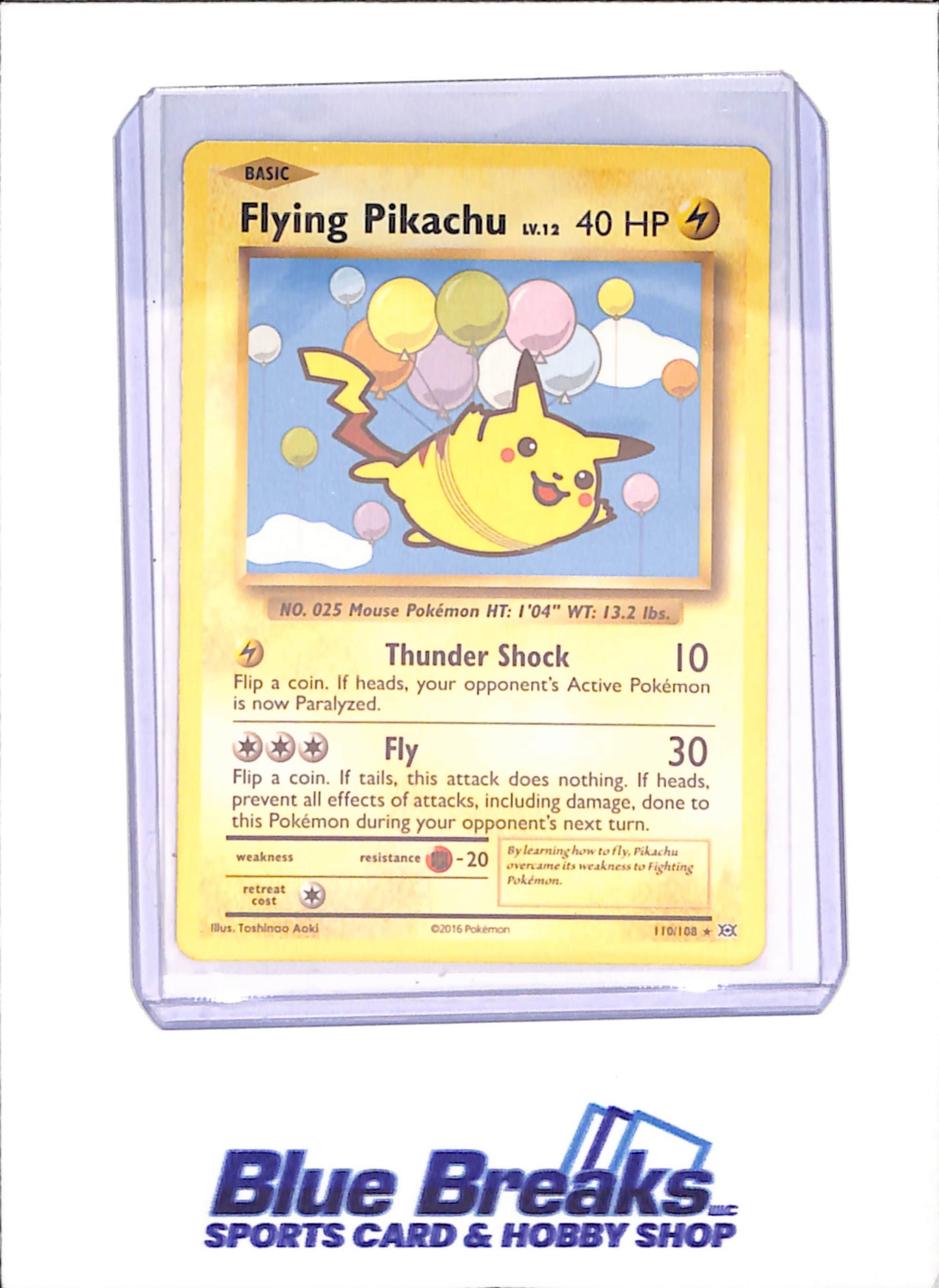2016 Pokemon - Flying Pikachu - XY Evolutions - 110/108 - drop