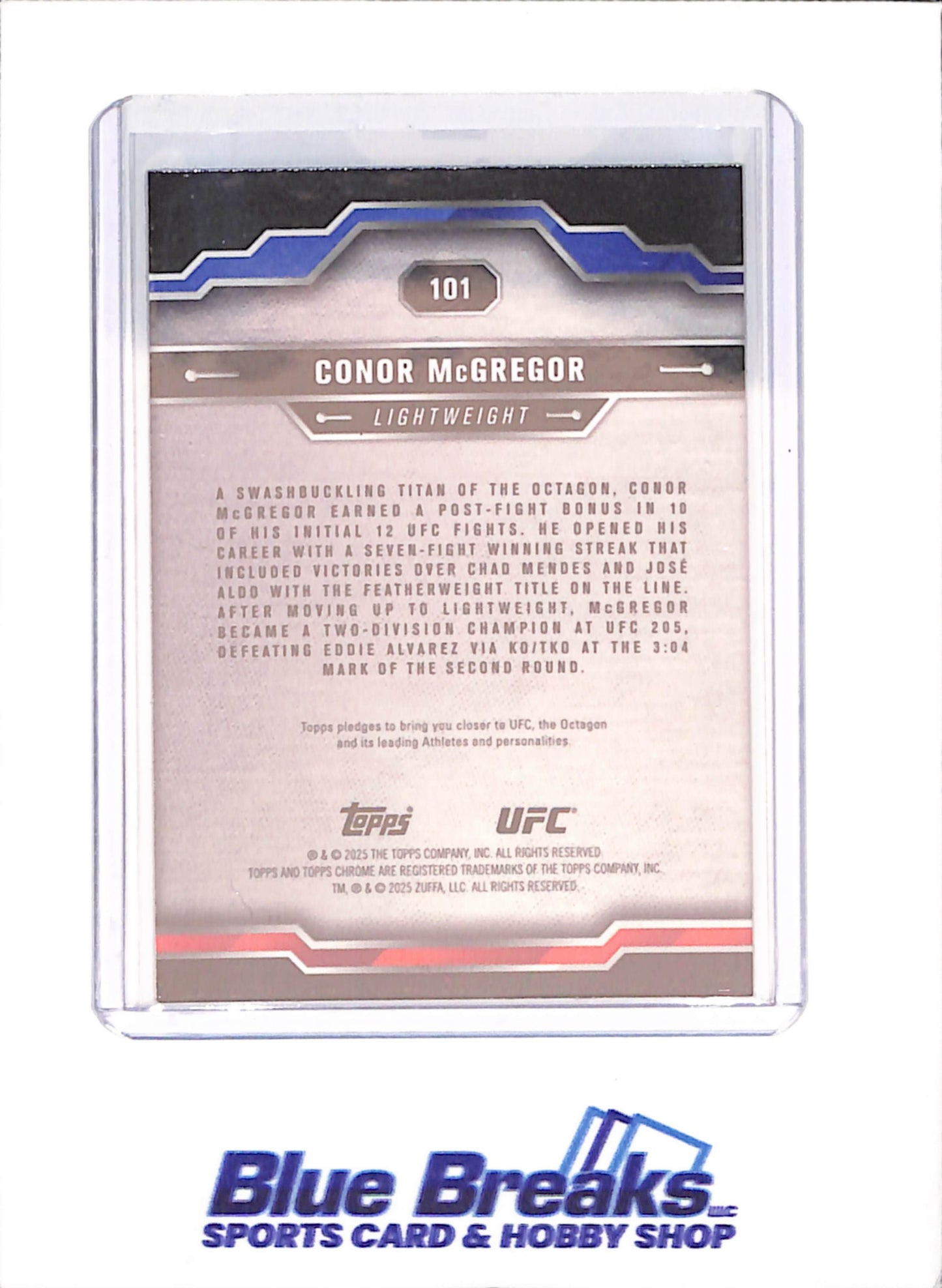 2025 Topps Chrome Sapphire - Conor McGregor - 51/75 - UFC - #101 - drop