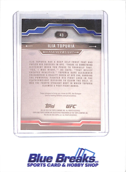 2025 Topps Chrome Sapphire - Ilia Topuria - 53/75 - UFC - #43 - drop