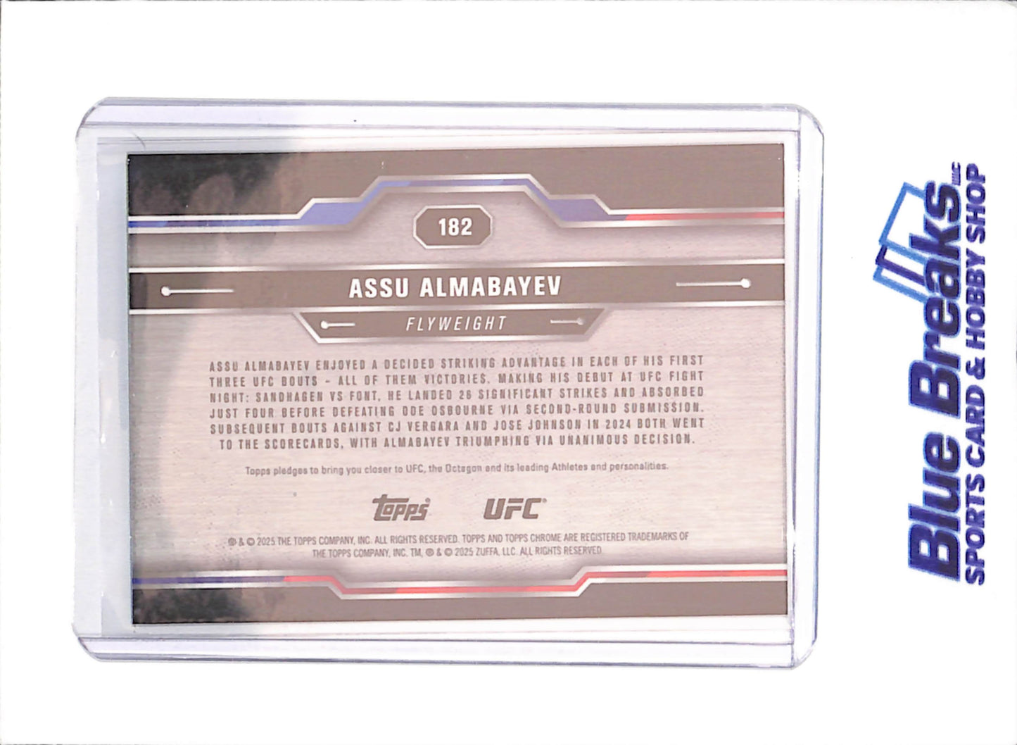 2025 Topps Chrome Sapphire - Assu Almabayev - 16/75 - UFC - #182 - Drop