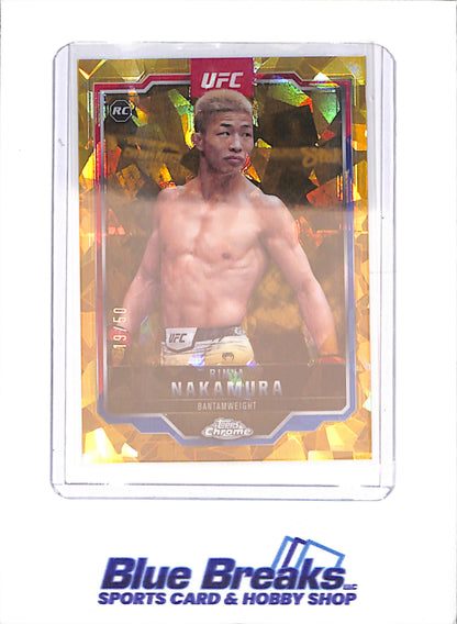2025 Topps Chrome Sapphire - Rinya Nakamura - 19/50 - Gold - 19/50 - UFC - #128 - drop