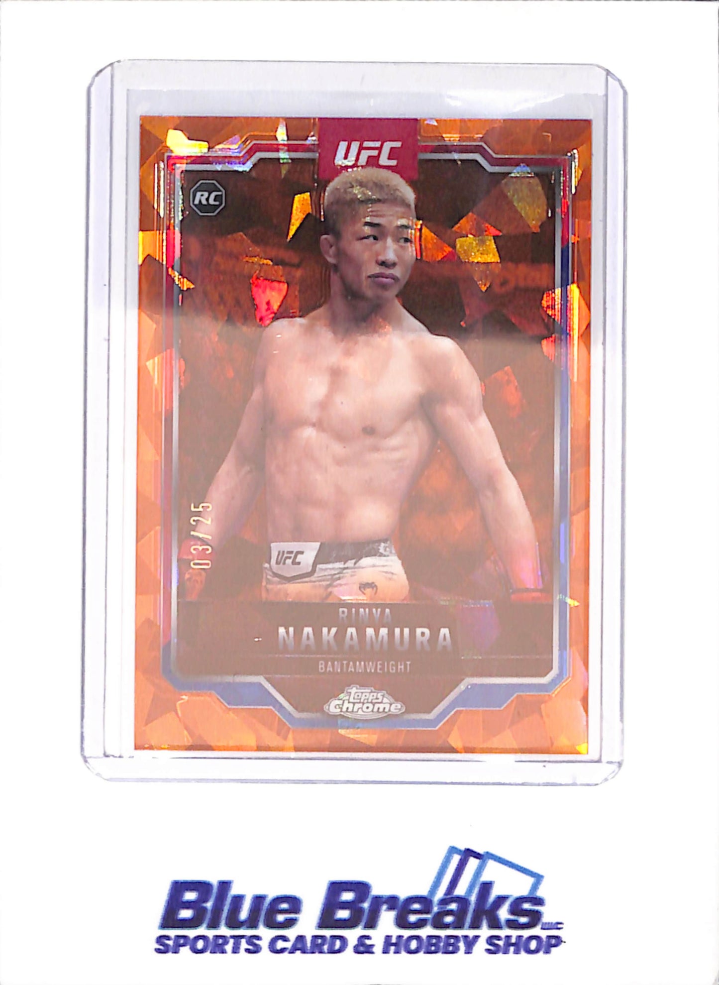 2025 Topps Chrome Sapphire - Rinya Nakamura - 3/25 - Orange - UFC - #128 - drop