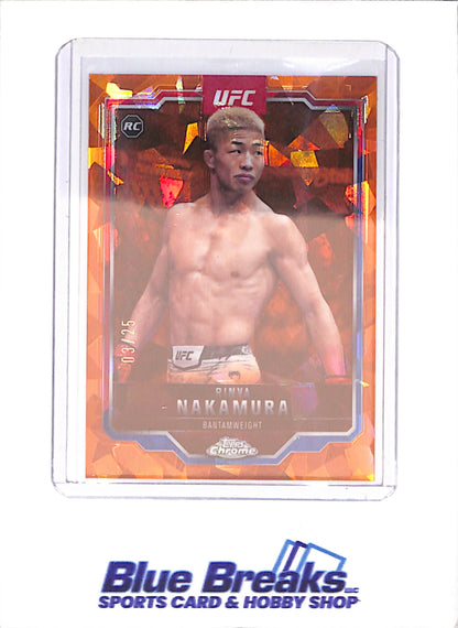 2025 Topps Chrome Sapphire - Rinya Nakamura - 3/25 - Orange - UFC - #128 - drop