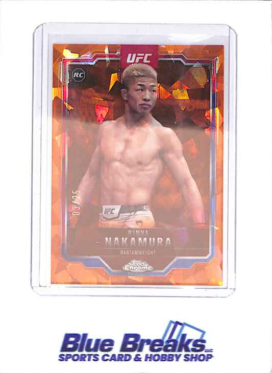 2025 Topps Chrome Sapphire - Rinya Nakamura - 3/25 - Orange - UFC - #128 - drop