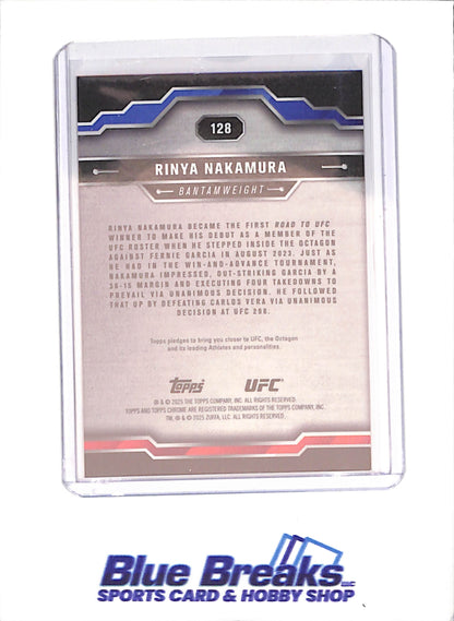 2025 Topps Chrome Sapphire - Rinya Nakamura - 3/25 - Orange - UFC - #128 - drop