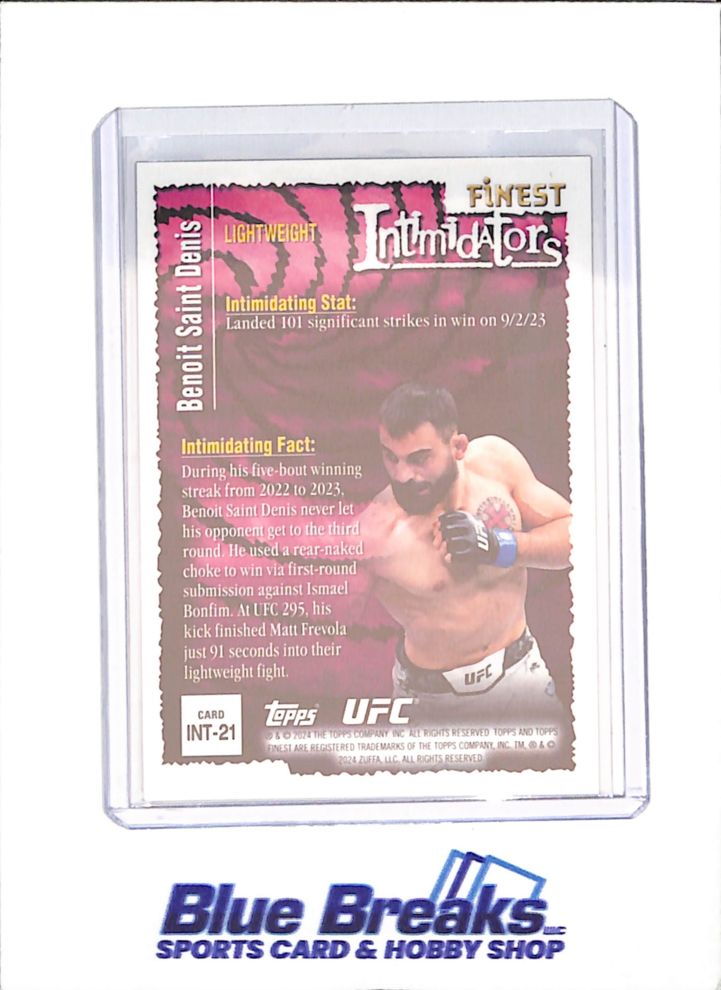 2024 Topps Finest - Benoit Saint Denis - Intimidators - 27/50 - RC - UFC - #INT-21 - drop