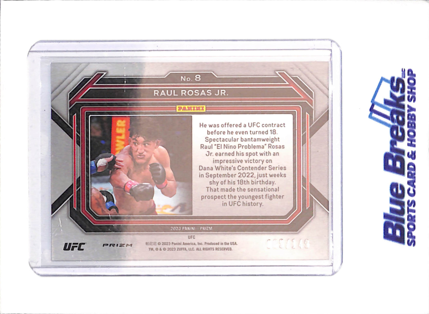 2023 Panini Prizm - Raul Rosas Jr - 69/149 - Purple - RC - UFC - #8 - drop