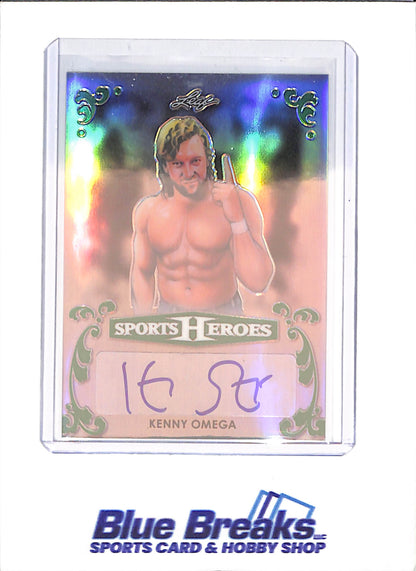 2017 Leaf Metal Sports Heroes - Kenny Omega - Green Autograph - 1/2 - Wrestling - #BA-K02 - drop