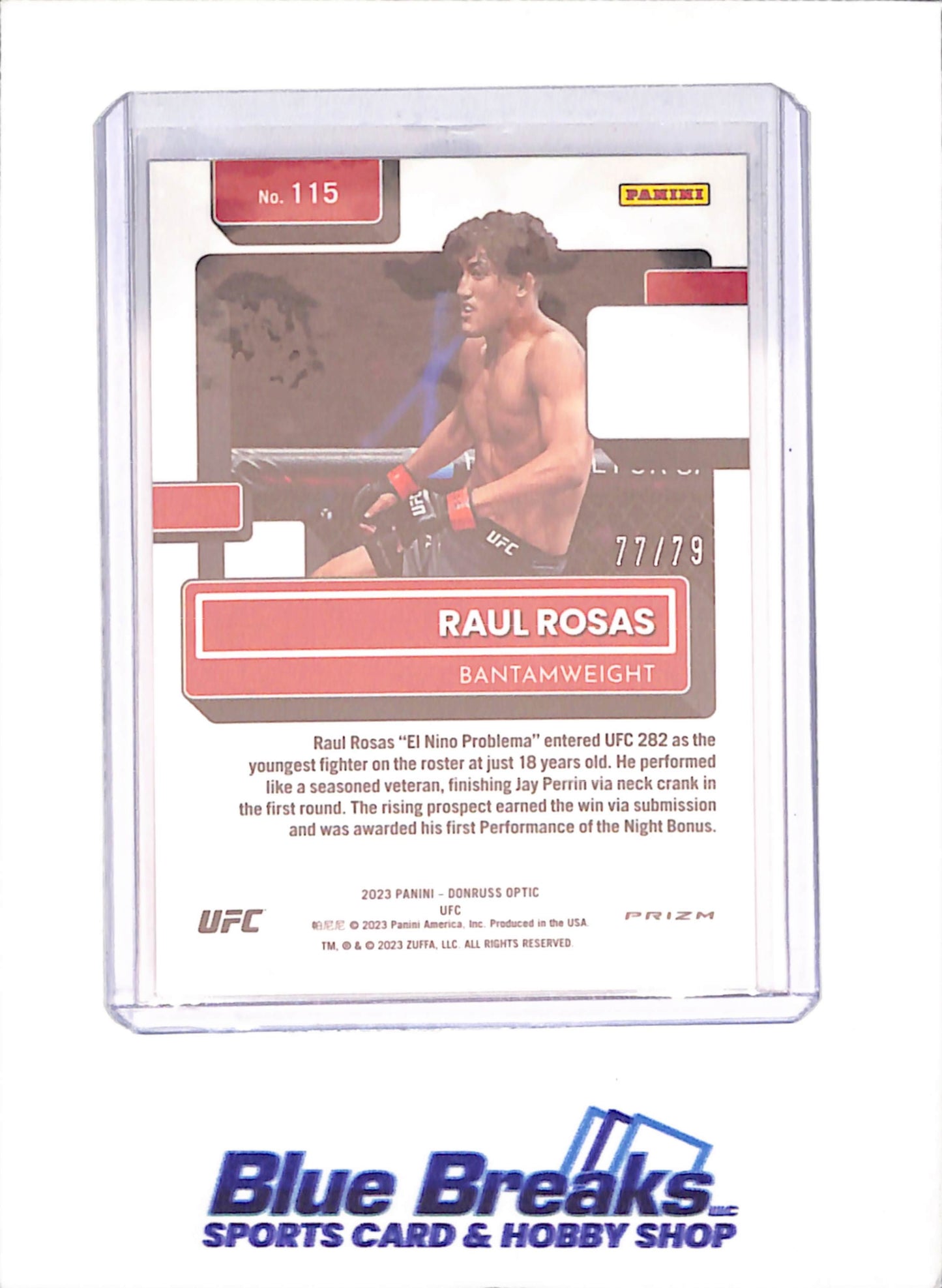 2023 - Panini Donruss Optic - Pink Velocity - Rated Rookie - Raul Rosas - 77/79 - UFC - #115 - drop