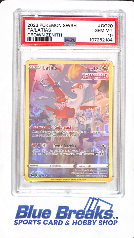 2023 Pokemon Sword &amp; Shield Crown Zenith - Latias Full Art - PSA GEM MT 10 - #GG20/GG70