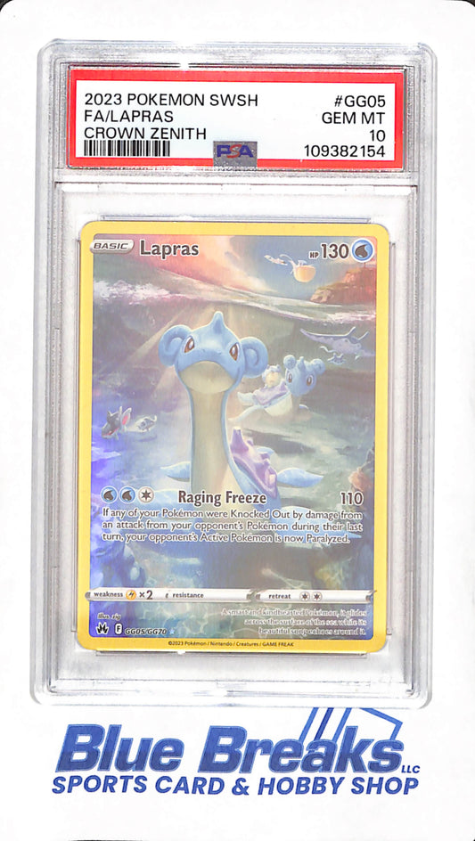2023 Pokemon Sword & Shield Crown Zenith - Lapras Full Art - PSA GEM MT 10 - #GG05/GG70