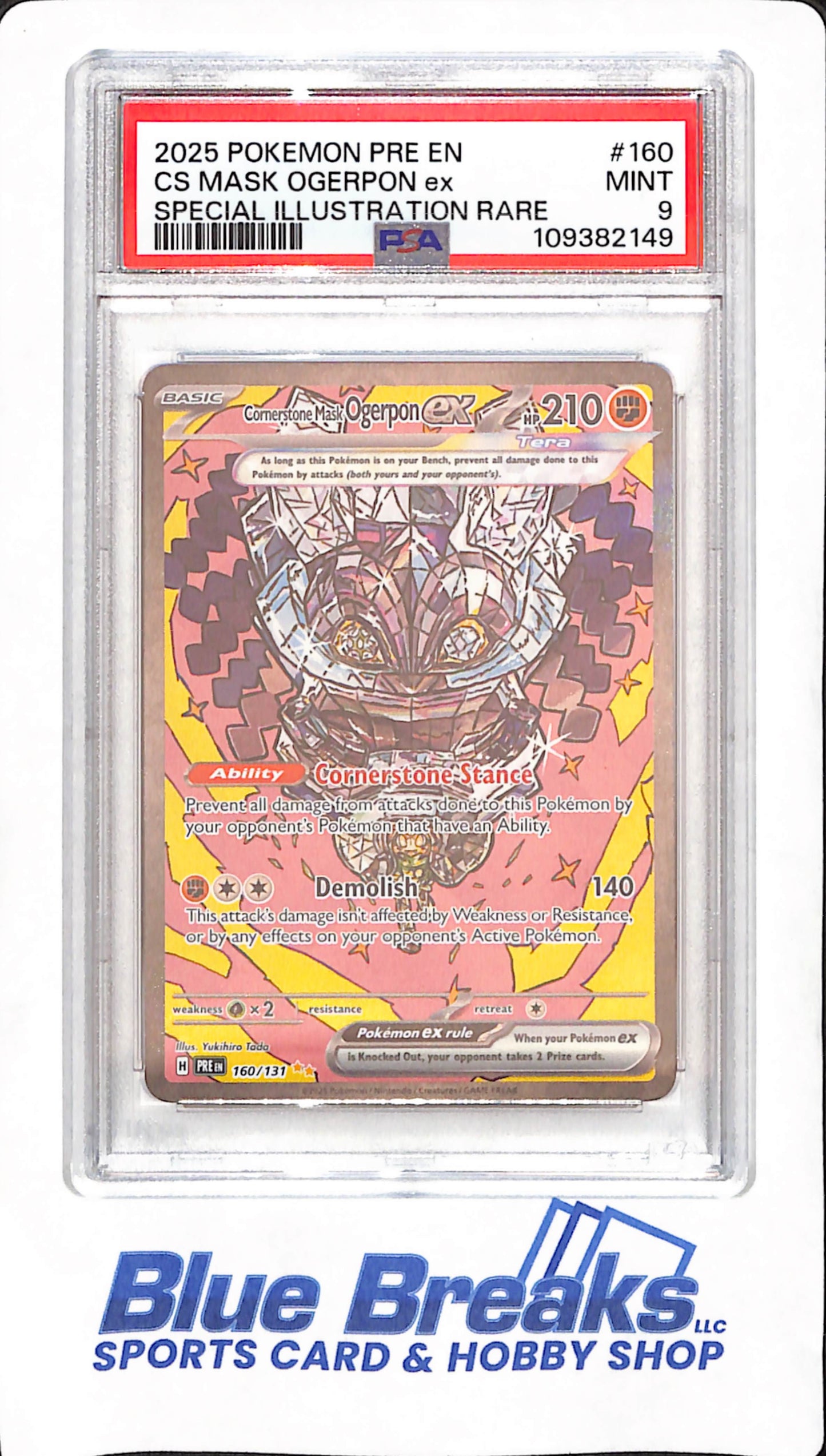 2025 Pokemon Pokemon - Pre En CS Mask Ogerpon Ex - Special Illustration Rare - PSA MINT 9 - #160/131