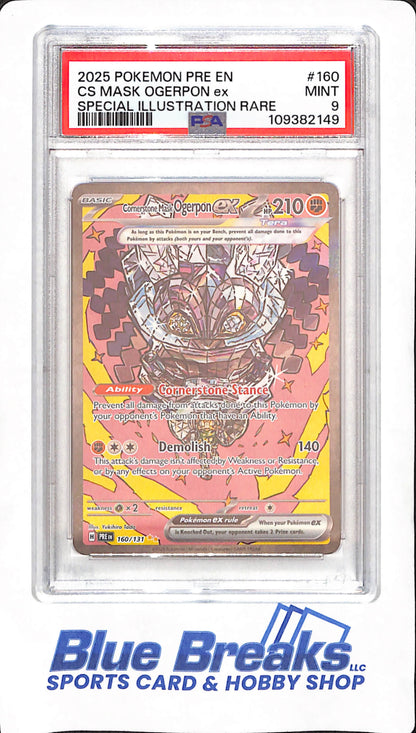 2025 Pokemon Pokemon - Pre En CS Mask Ogerpon Ex - Special Illustration Rare - PSA MINT 9 - #160/131