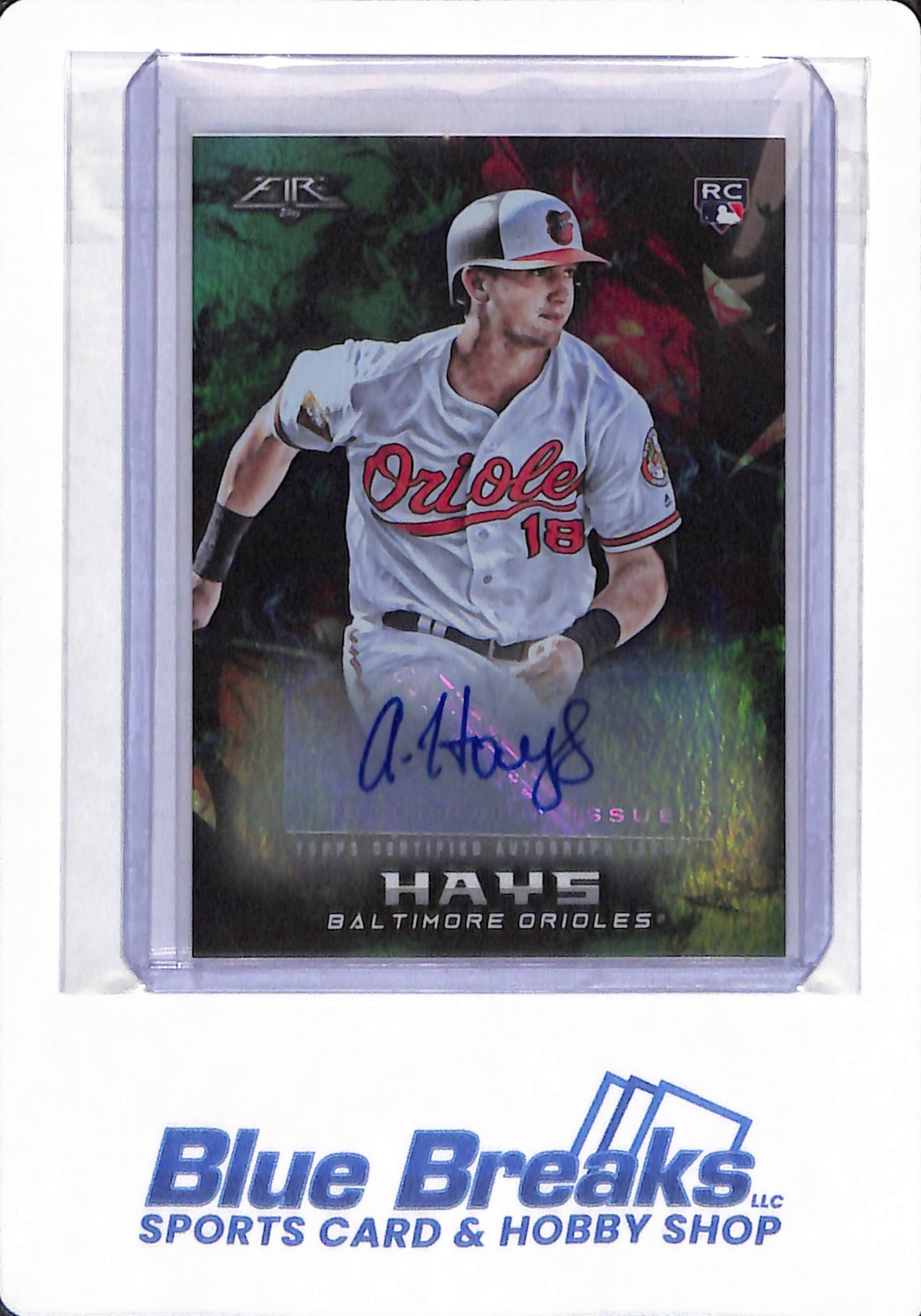 2018 Topps Fire - Austin Hays - # FA-AH - Baltimore Orioles - Baseball - Autographed - 60/75