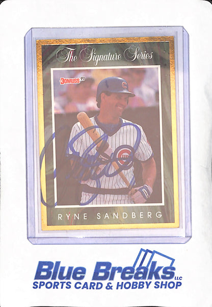 1991 Donruss Signature Series - Ryne Sandberg - Autograph - 2993/5000 - Chicago Cubs - Baseball