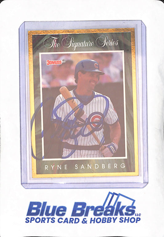 1991 Donruss Signature Series - Ryne Sandberg - Autograph - 2993/5000 - Chicago Cubs - Baseball