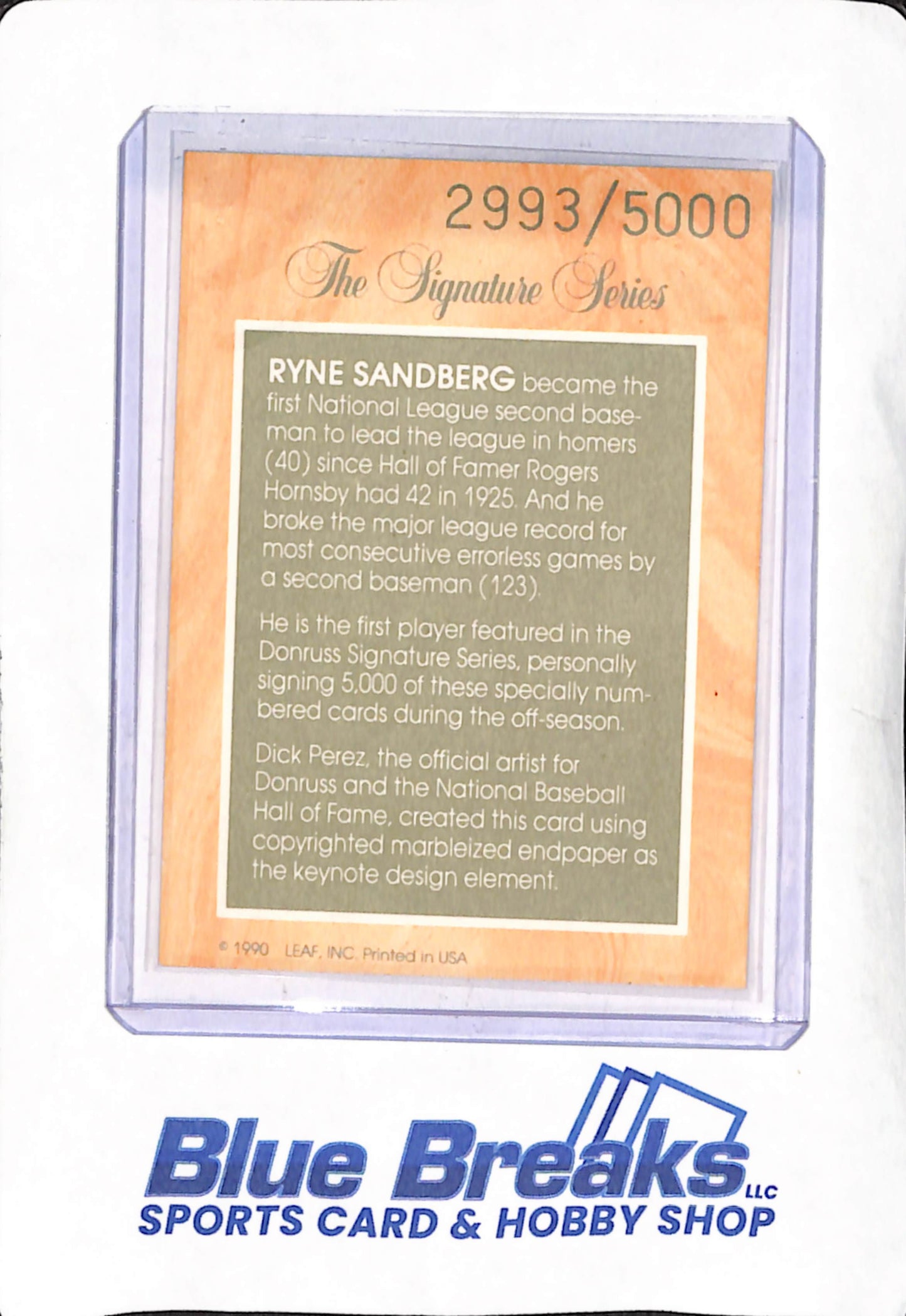 1991 Donruss Signature Series - Ryne Sandberg - Autograph - 2993/5000 - Chicago Cubs - Baseball