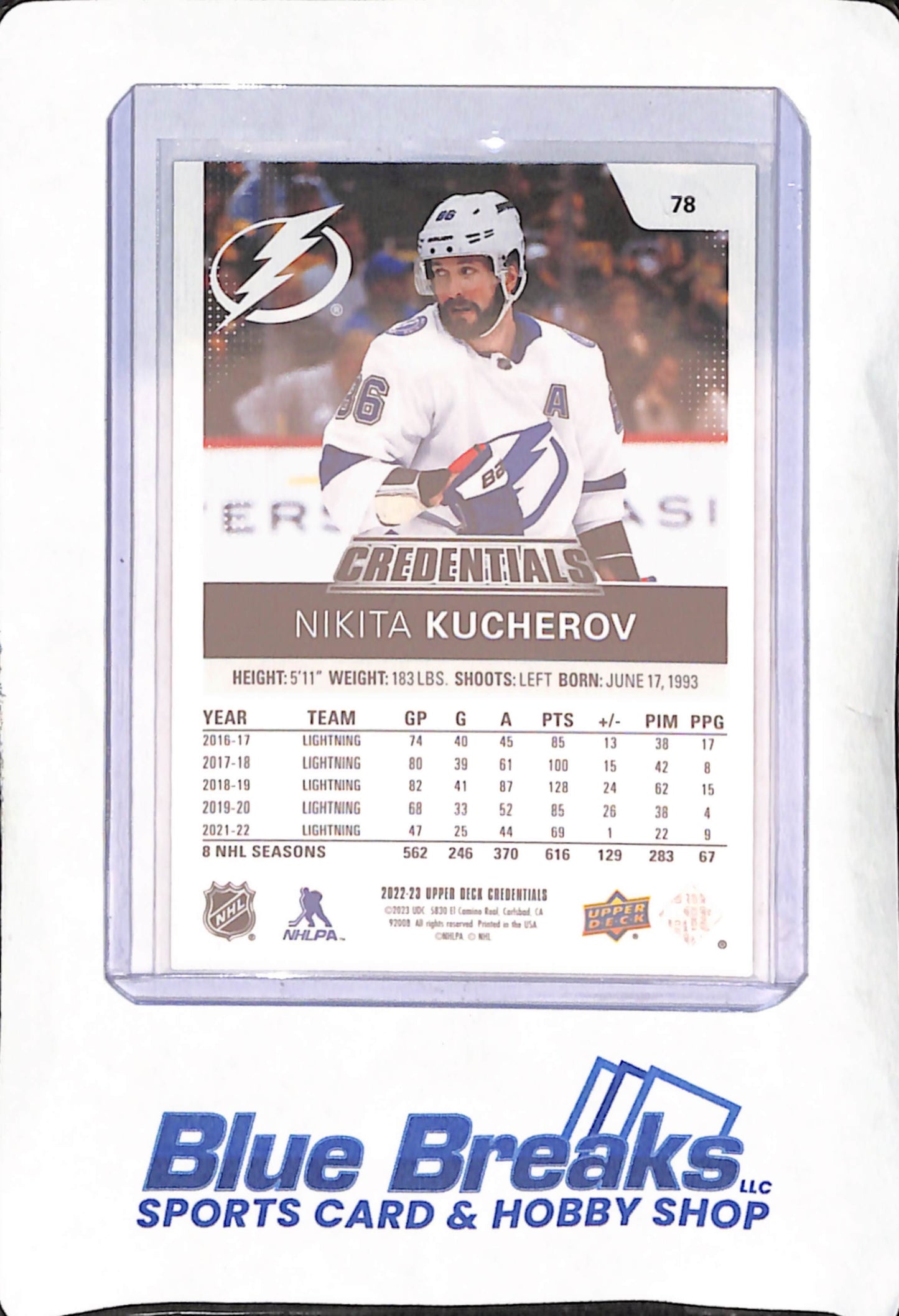 2022-23 Upper Deck Credentials - Nikita Kucherov - Tampa Bay Lightning - Hockey - 49/149 - #78