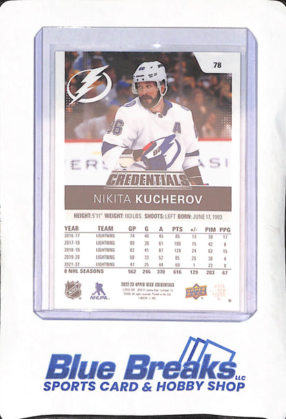 2022-23 Upper Deck Credentials - Nikita Kucherov - Tampa Bay Lightning - Hockey - 49/149 - #78