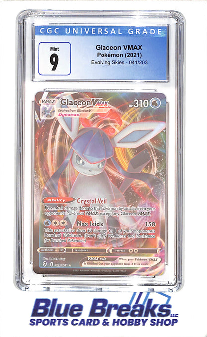 2021 Pokemon - Glaceon VMax - Evolving Skies - CGC 9 - 041/203
