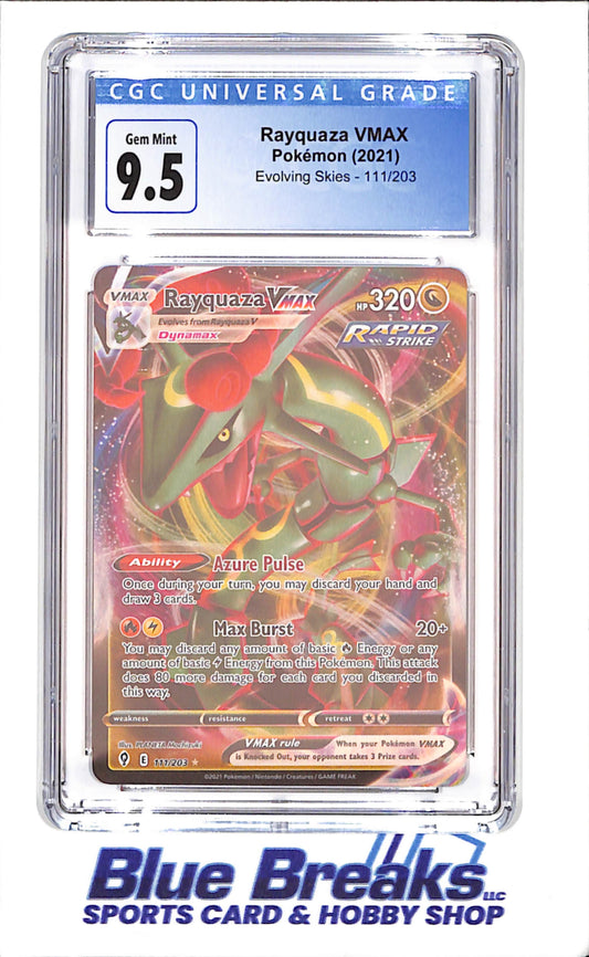 2021 Pokemon - Rayquaza VMAX - Evolving Skies - CGC 9.5 - 111/203 - drop