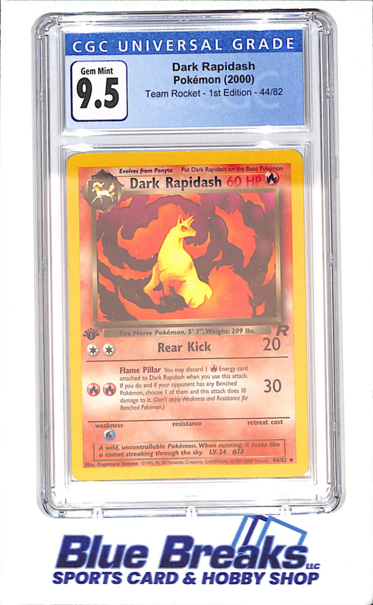 2000 Pokemon - Dark Rapidash - Team Rocket - 1st Edition - CGC 9.5 - 44/82