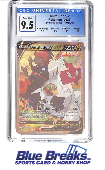 2021 Pokemon - Duraludon V - Evolving Skies - CGC 9.5 - 198/203