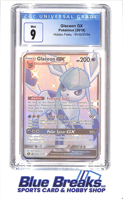 2019 Pokemon - Glaceon GX - Hidden Fates - CGC 9 - SV55/SV94