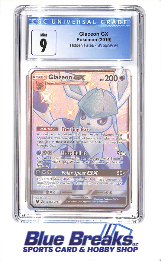 2019 Pokemon - Glaceon GX - Hidden Fates - CGC 9 - SV55/SV94 - drop