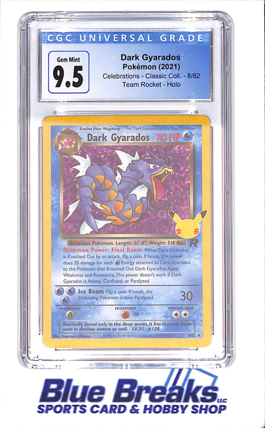 2021 Pokemon - Dark Gyarados - Celebrations - Classic Collection - Team Rocket - Holo - CGC 9.5 - 8/82 - drop