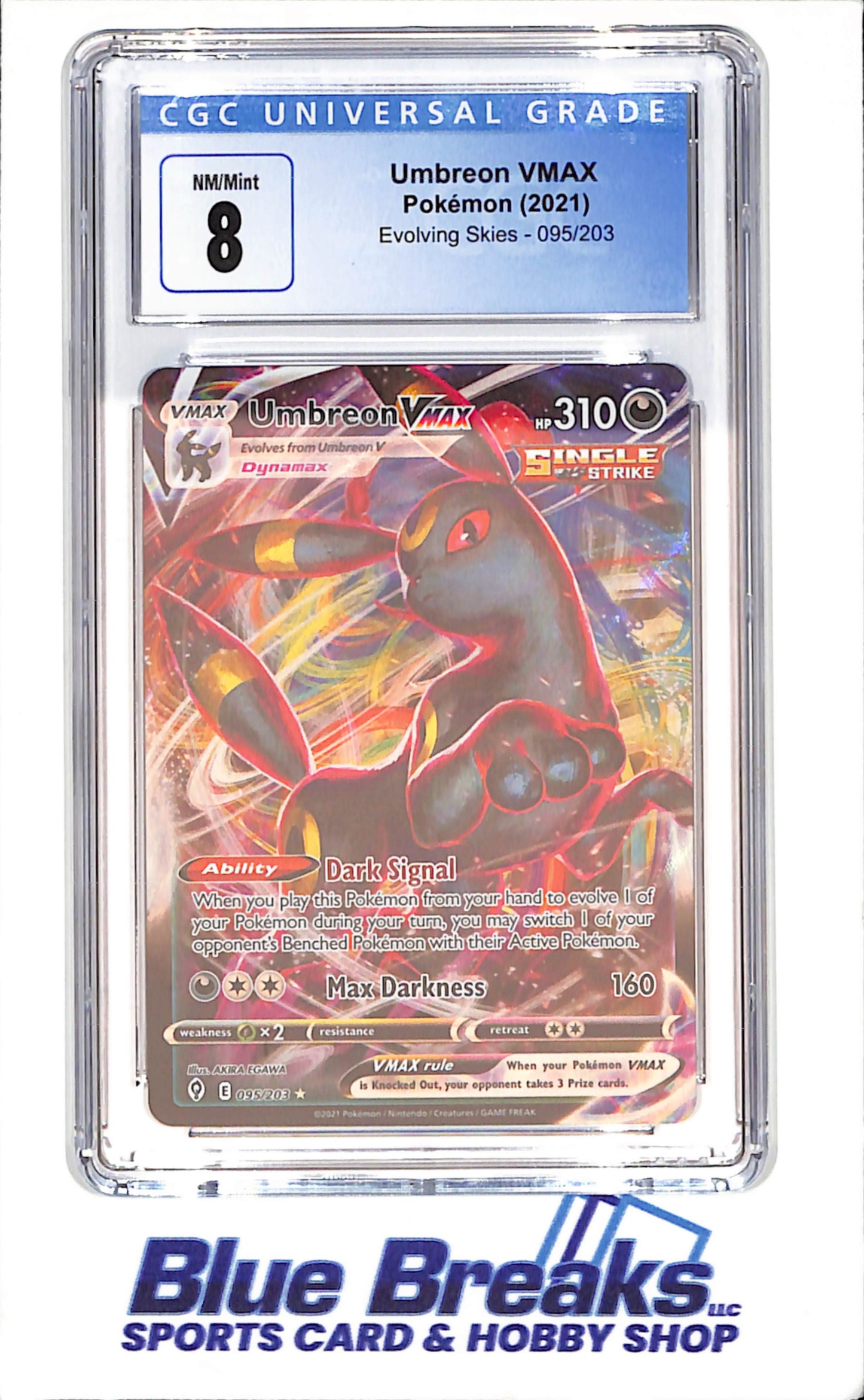 2021 Pokemon - Umbreon VMAX - Evolving Skies - CGC 8 - 095/203