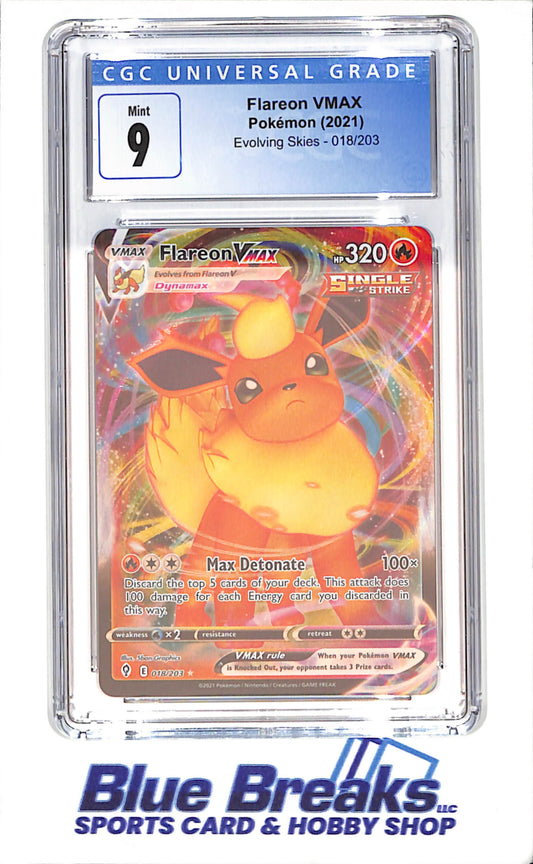 2021 Pokemon - Flareon VMAX - Evolving Skies - CGC 9 - 018/203