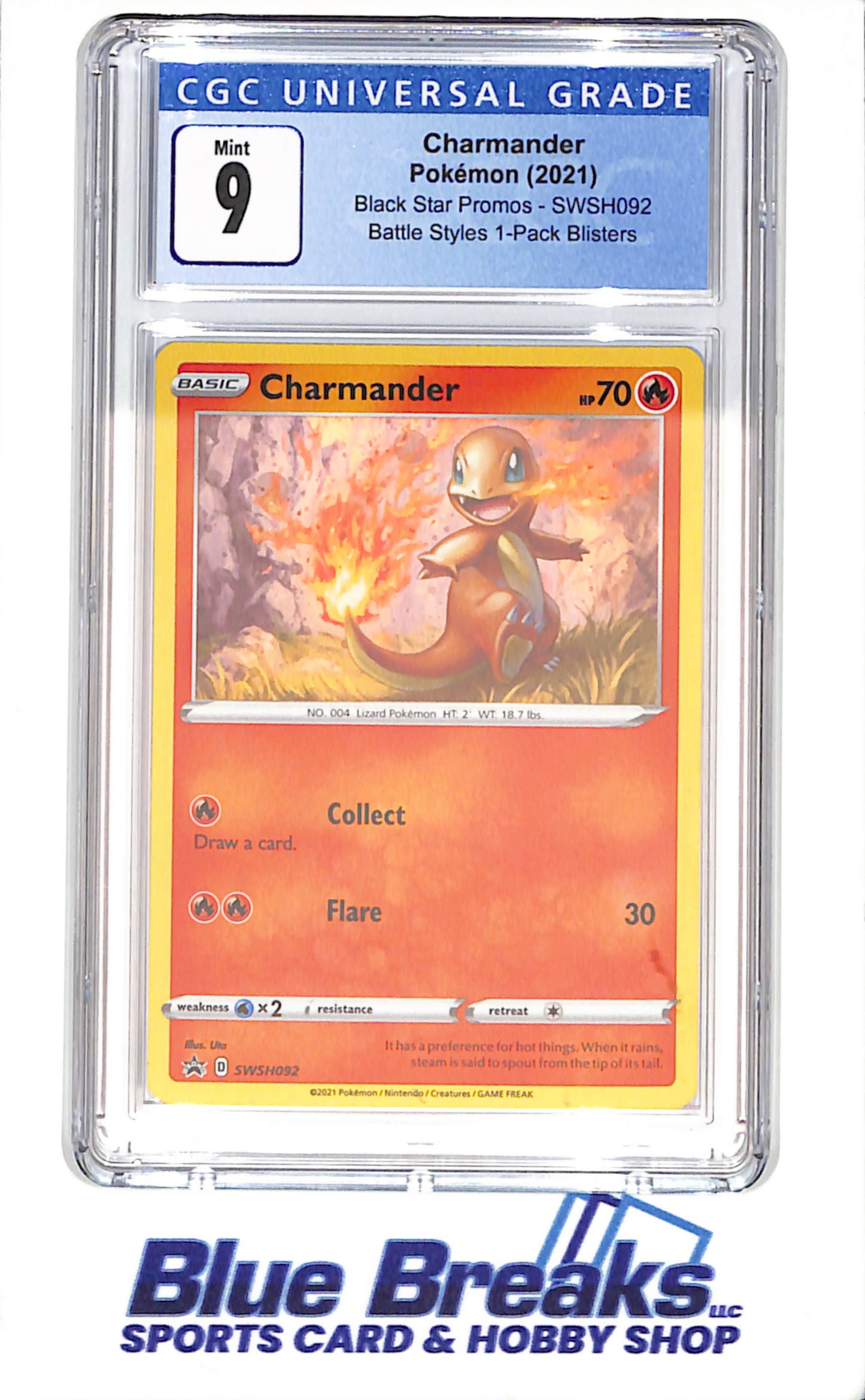 2021 Pokemon  - Charmander - Black Star Promos - Battle Styles 1-Pack Blisters - CGC 9  - SWSH092