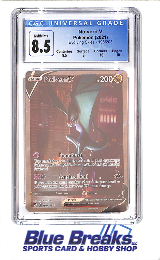 2021 Pokemon - Noivern V - Evolving Skies - CGC 8.5 - 196/203 - drop