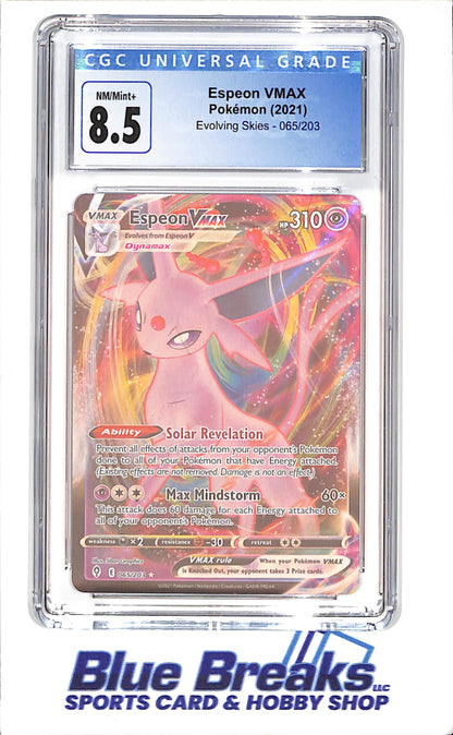 2021 Pokemon - Espeon VMAX - Evolving Skies - CGC 8.5 - 065/203
