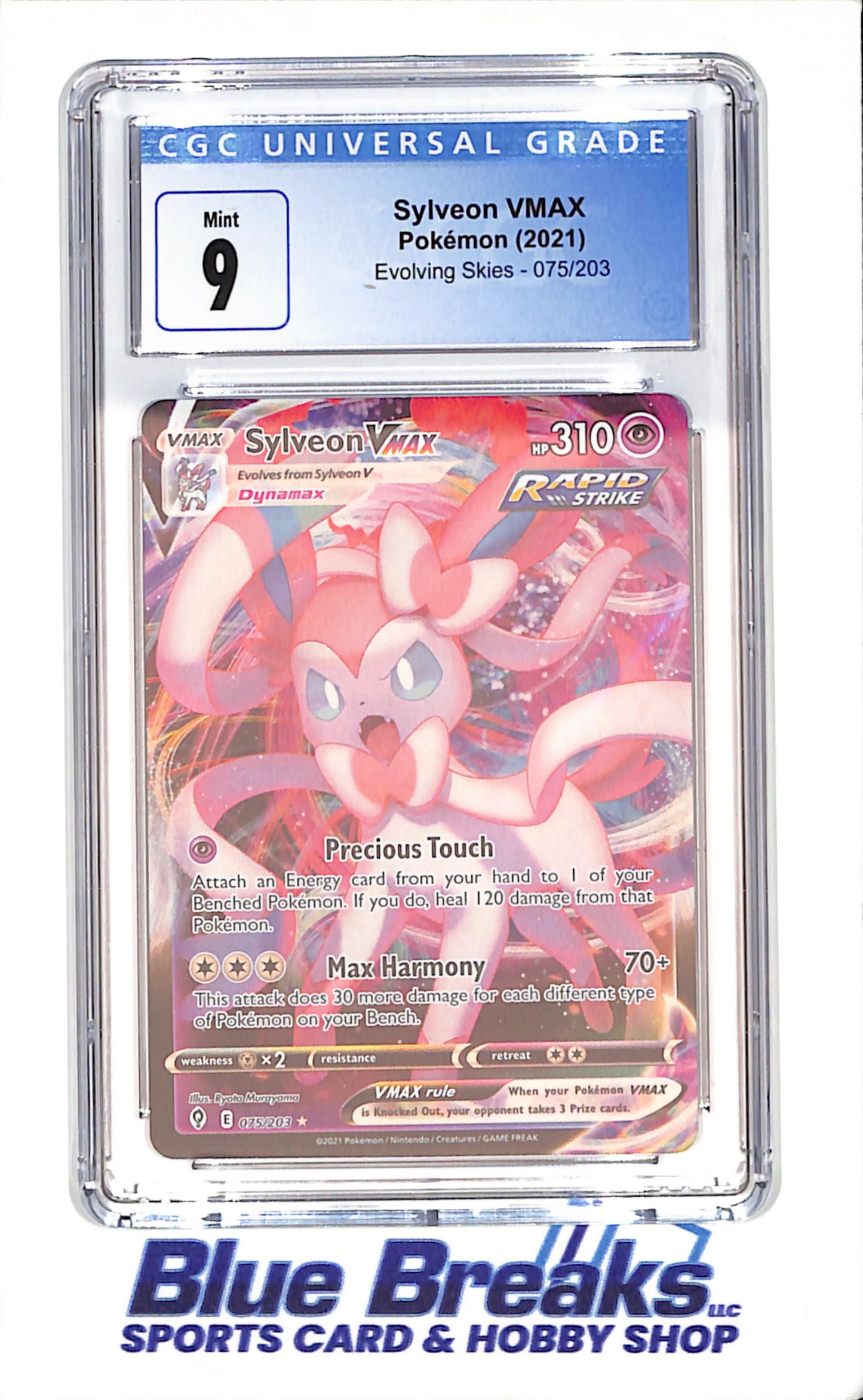2021 Pokemon - Sylveon VMAX - Evolving Skies - CGC 9 - 075/203