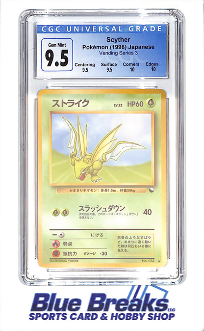 1998 Pokemon - Scyther - Japanese - Vending Series 3 - CGC 9.5
