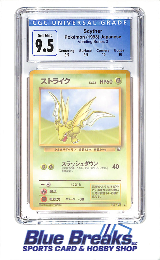 1998 Pokemon - Scyther - Japanese - Vending Series 3 - CGC 9.5