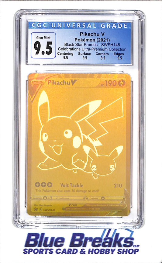 2021 Pokemon - Pikachu - Black Stars Promos - Celebrations - Ultra-Premium Collection - CGC 9.5 - SWSH145 - drop