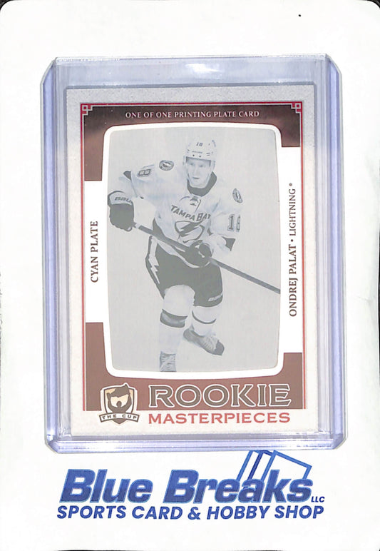 2013-14 The Cup Hockey - Ondrej Palat - One of One Cyan Printing Plate - Rookie Masterpieces - #SPGU-112