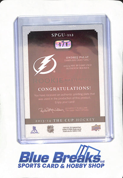2013-14 The Cup Hockey - Ondrej Palat - One of One Cyan Printing Plate - Rookie Masterpieces - #SPGU-112