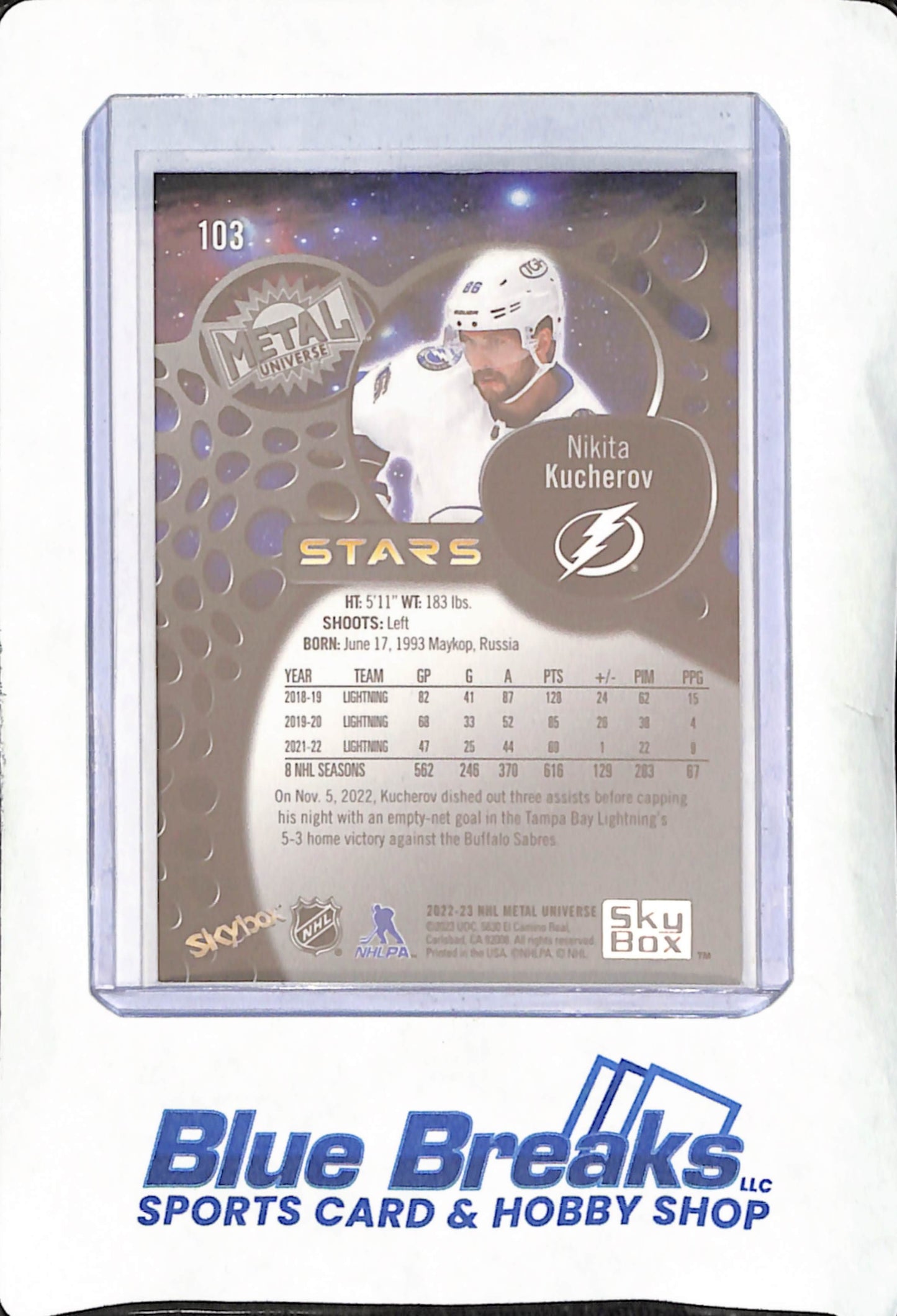 2022-23 Skybox Metal Universe - Nikita Kucherov - Tampa Bay Lightning - Hockey - Gold Stars - #103