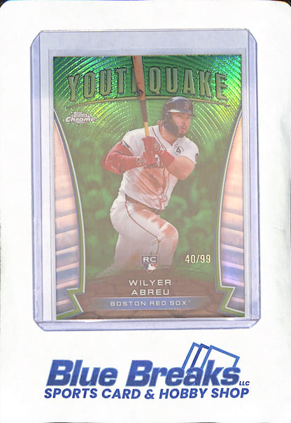 2024 Topps Chrome - Wilyer Abreu - RC - Youthquake Green - Boston Red Sox - Baseball - 40/99 - #YQ-89