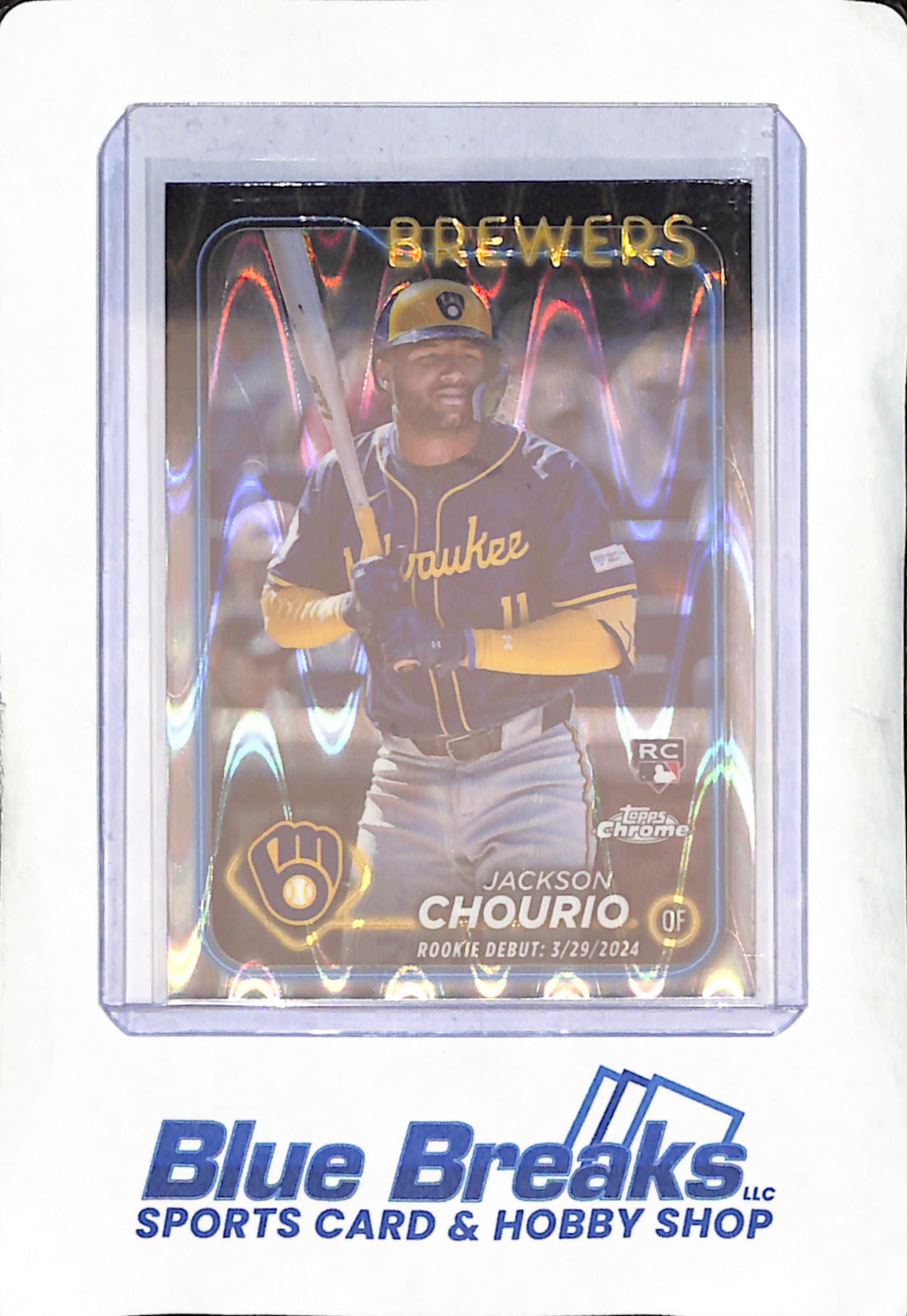2024 Topps Chrome - Jackson Chourio - Rookie Debut Raywave - Milwaukee Brewers - Baseball - #USC30