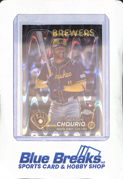 2024 Topps Chrome - Jackson Chourio - Rookie Debut Raywave - Milwaukee Brewers - Baseball - #USC30
