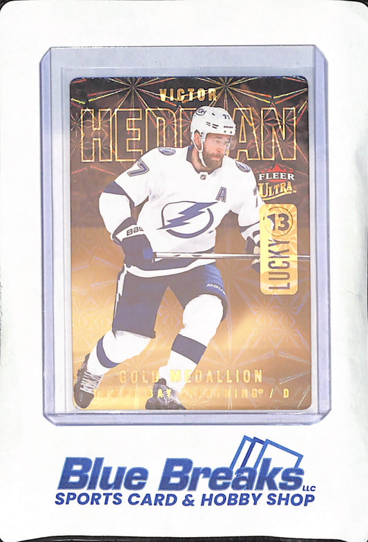 2021-22 Fleer Ultra - Victor Hedman - Lucky 13 Gold Medallion - Tampa Bay Lightning - Hockey - #L 13-8