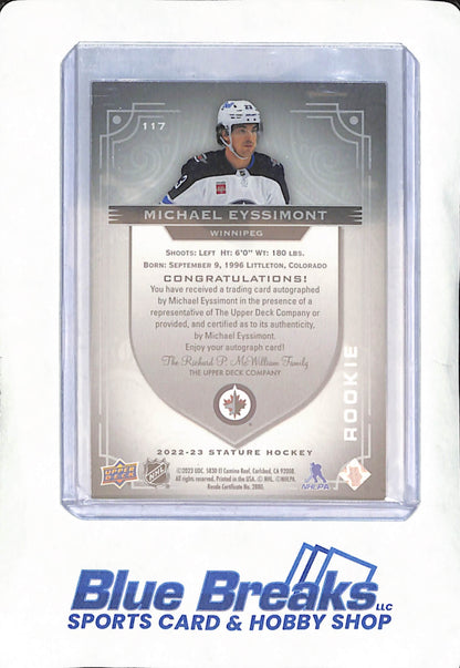 2022-23 Upper Deck Stature - Michael Eyssimont - Rookie Autograph - 139/199 - Winnipeg Jets - Hockey - #117