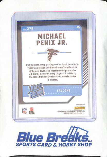 2024 Donruss Optic - Michael Penix Jr. - Purple Shock Rated Rookie - Atlanta Falcons - Football - #279